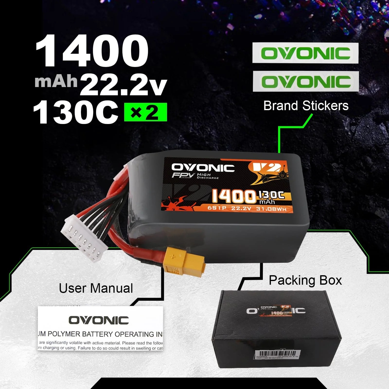 Pack de batteries LiPo Ovonic  - Walksnail Avatar Hd Goggles X avis et prix