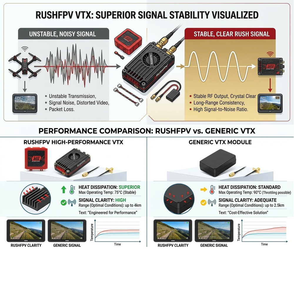 RUSHFPV RUSH MAX SOLO 2.5W / T - Rushfpv Rush Max Solo 5.8G 2.5W Vtx avis et prix