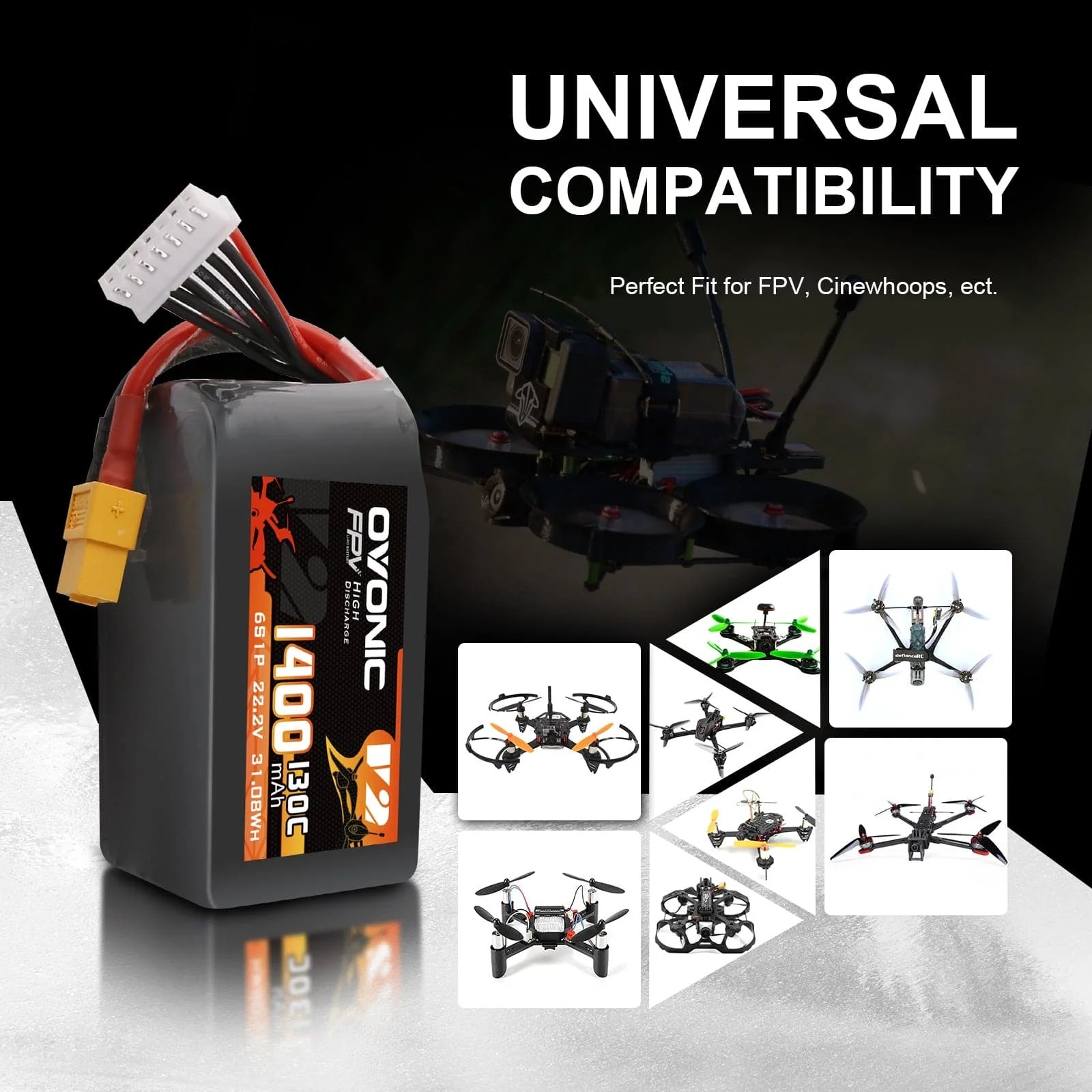 Batterie LiPo Ovonic 6S 22,2V  - Walksnail Avatar Hd Goggles X avis et prix